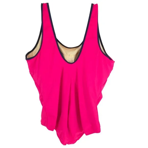 Lands' End Swim suit Pink One Piece Summer Vacation Pool Party Ocean Modest 22W - Picture 5 of 16